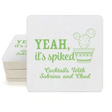 Yeah It's Spiked Square Coasters