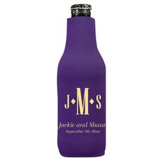 Condensed Monogram with Text Bottle Huggers