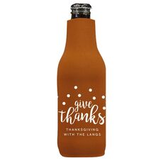 Confetti Dots Give Thanks Bottle Huggers