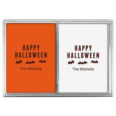 Happy Halloween Bats Double Deck Playing Cards