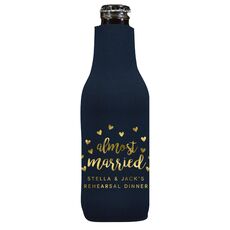 Confetti Hearts Almost Married Bottle Huggers