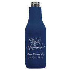Elegant Happy Anniversary Bottle Huggers