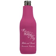 Elegant Our Wedding Day Bottle Huggers