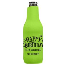 Happy Birthday with Stars Bottle Huggers