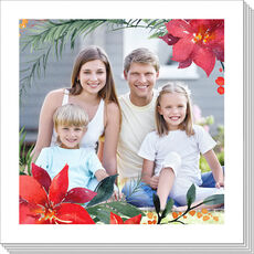 Poinsettia Frame Photo Napkins