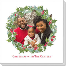Christmas Wreath Photo Napkins