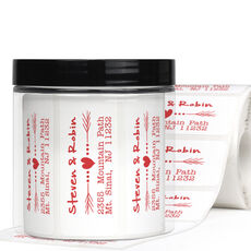 Heart Arrow Rectangle Address Labels in a Jar