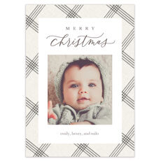 Subtle Plaid Flat Holiday Photo Cards