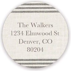 Subtle Plaid Round Address Labels