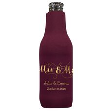 Scroll Mrs & Mrs Bottle Huggers
