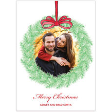 Winter Pine Holiday Flat Photo Cards