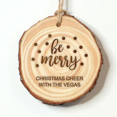 Confetti Dot Be Merry Real Wood Ornament