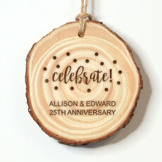 Confetti Dot Celebrate Real Wood Ornament