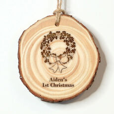 Traditional Wreath Real Wood Ornament