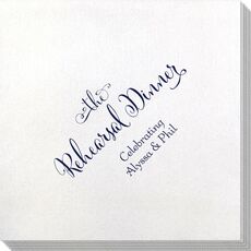 Curly Script Rehearsal Dinner Bamboo Luxe Napkins