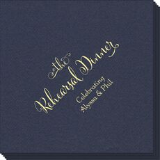 Curly Script Rehearsal Dinner Linen Like Napkins