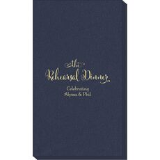 Curly Script Rehearsal Dinner Linen Like Guest Towels