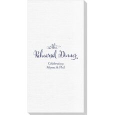 Curly Script Rehearsal Dinner Deville Guest Towels