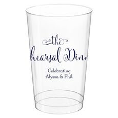 Curly Script Rehearsal Dinner Clear Plastic Cups