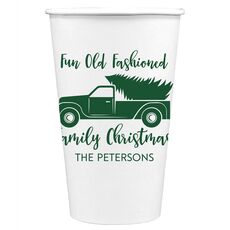 Fun Old Fashion Christmas Paper Coffee Cups