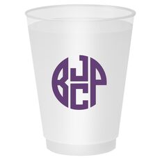 4 Initial Rounded Monogram Shatterproof Cups