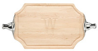 Maple Selwood 12x18 inch Monogrammed Cutting Board w/ Longhorn Handles