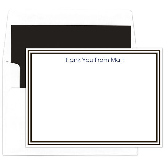 Black Border Flat Note Cards