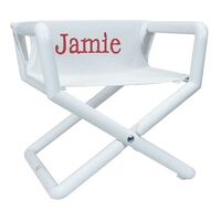 White Mesh Junior Director Chair with White Frame