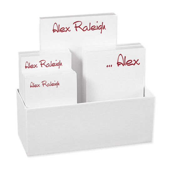 Anthony Notepad Set in White Holder