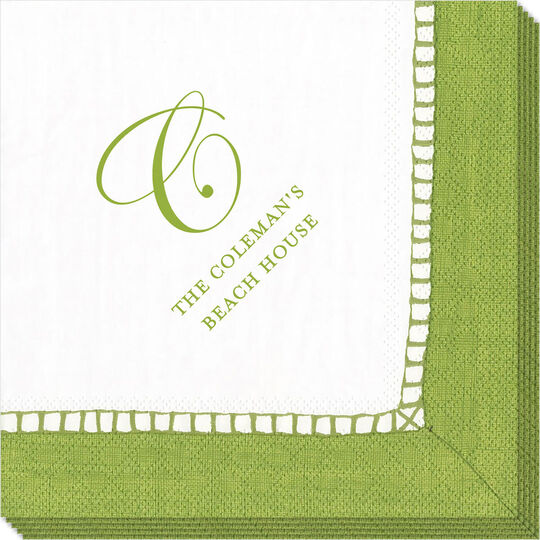 Bright Green Border Design Your Own Caspari Napkins