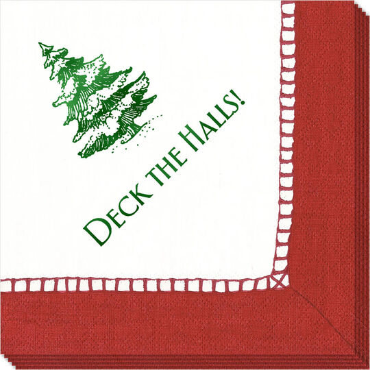 Red Border Design Your Own Caspari Napkins
