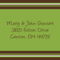 Lime Green and Brown Square Labels