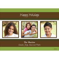 Lime and Brown Holiday Cheer Photo Cards