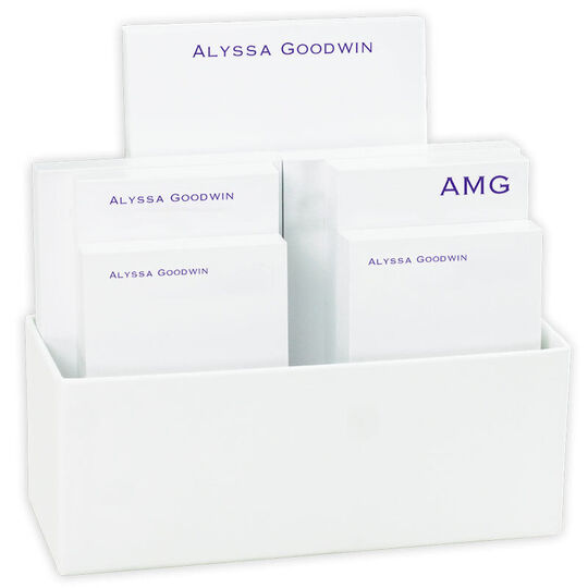 Executive Notepad Set with White Holder
