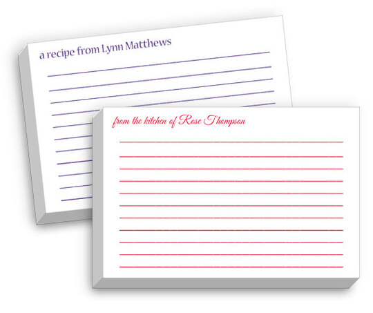 Lined Recipe Cards