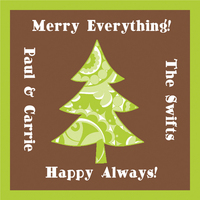 Brown and Green Christmas Tree Stickers