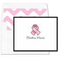 Pink Ribbon Foldover Note Cards