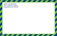 Huge Green Blue Stripe Shipping Labels