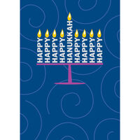 Happy Hanukkah Menorah Holiday Card with Inside Imprint