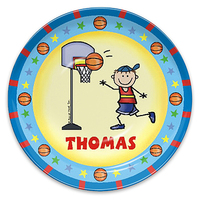 Stick Figure Basketball Children's Melamine Plate
