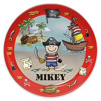 Stick Figure Pirate Children's Melamine Plate
