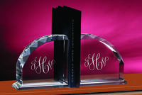 Deep Etched Monogrammed Radii Bookends