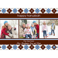 Blue and Brown All Around Argyle Photo Cards