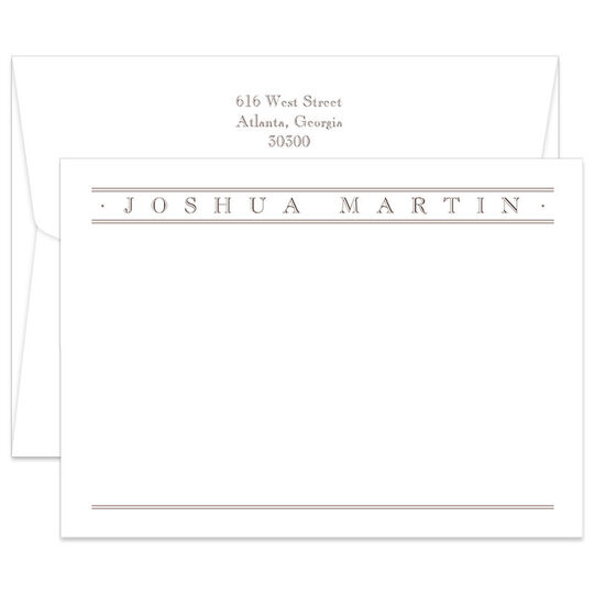 Triple Thick Churchill Flat Note Cards - Raised Ink