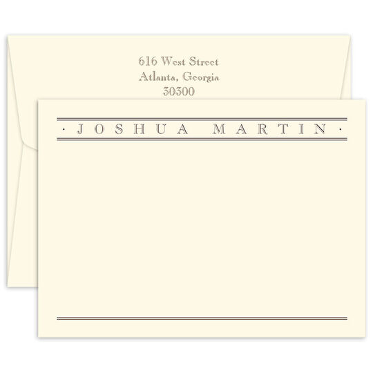 Triple Thick Churchill Flat Note Cards - Raised Ink