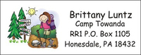 Girl Hiker Camp Address Labels