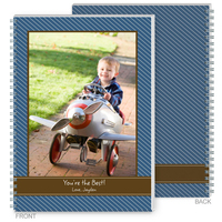 Blue Pinstripe Photo Spiral Journal