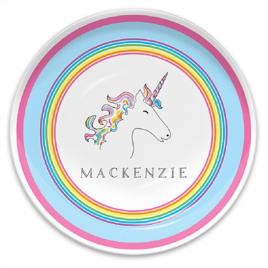 Unicorn Over the Rainbow Children's Plate