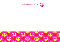 Peace & Love Pink Flat Note Cards