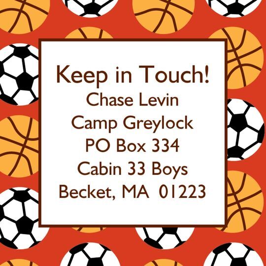 Basketball & Soccer Camp Contact Cards